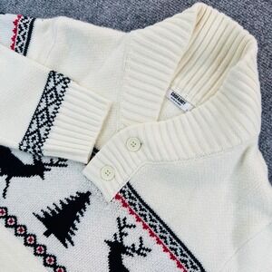 Coofandy Men's L Christmas Sweater Reindeer Tree Fair Isle Shawl Collar Pullover